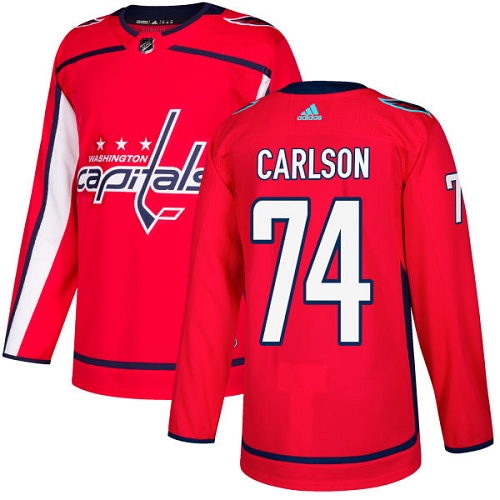 Adidas Men Washington Capitals 74 John Carlson Red Home Authentic Stitched NHL Jersey